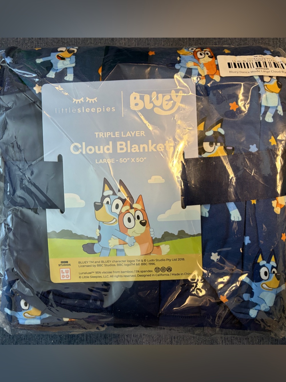 Little Sleepies Bluey Triple Layer Cloud Blanket